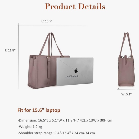 Lilac tote bag / laptop bag - Picture 7 of 7